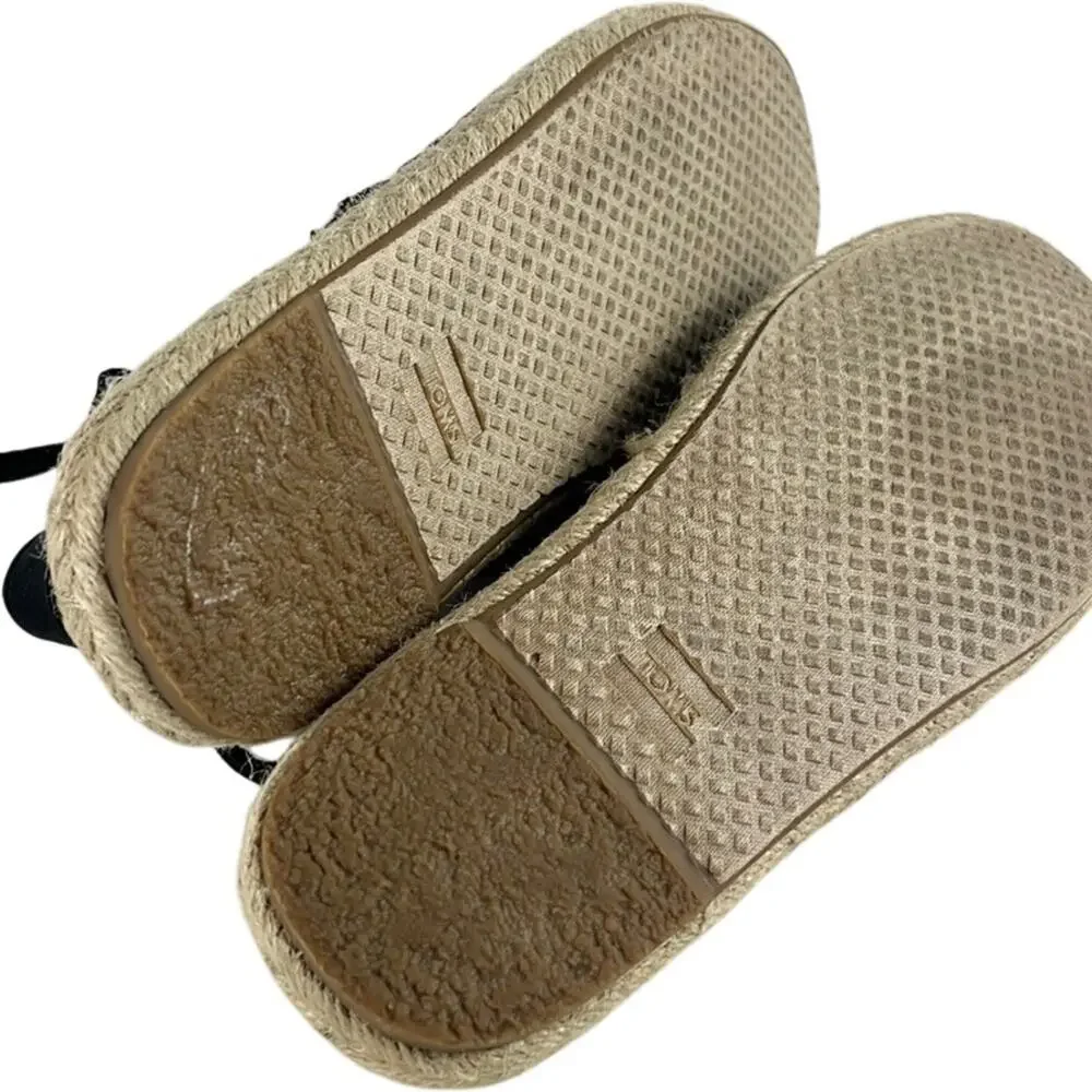 TOMS‎ Espadrille Clara Black Slub Chambray with Leather